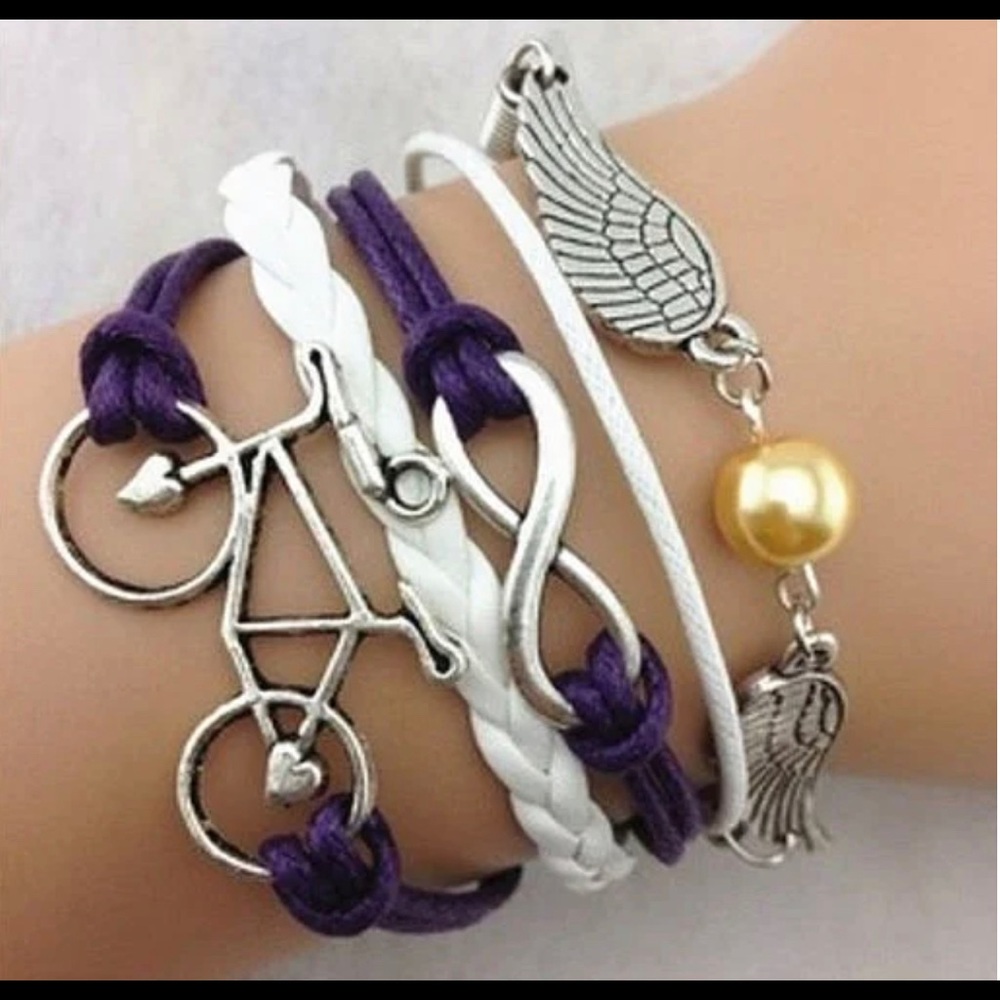 Angel Wings Pearl Lucky Bicycle Purple